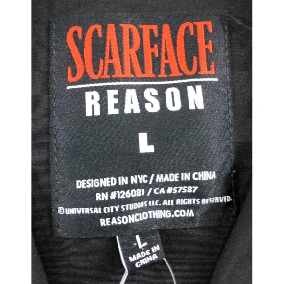 Scarface Reason Men Shirt LRG Black All Over Print Retro Movie Short Sleeve NWT - Picture 5 of 10